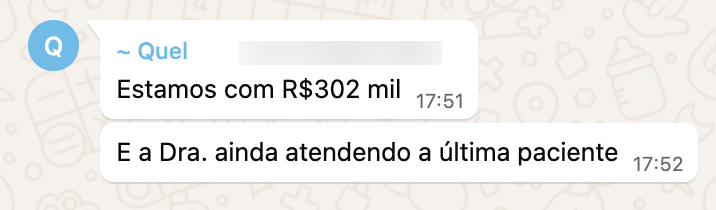 Print Dra. Sarah, R$ 302 mil